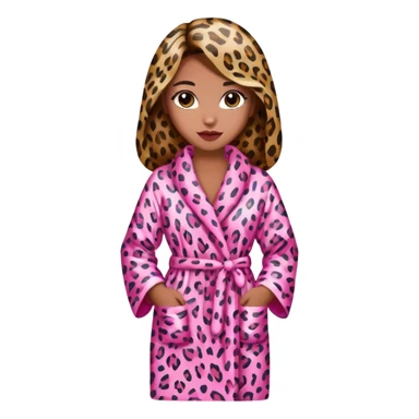 Lady wearing a pink leopard patterned dressing gown  sticker