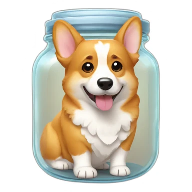 corgi in a honey jar sticker