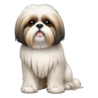 Dog Shih Tzu with long wool full-height  sticker