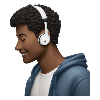 Person listening to music via apple airpods sticker