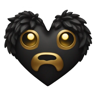 black golden heart sticker