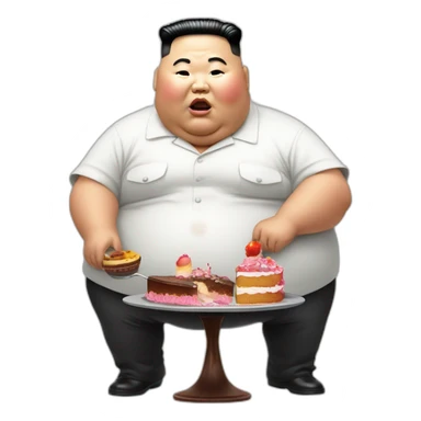 Kim jung un morbidly obese eating cake sticker