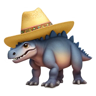 Stegosaurus wearing a sombrero sticker