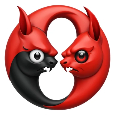 Yin Yang with Devil Combination sticker