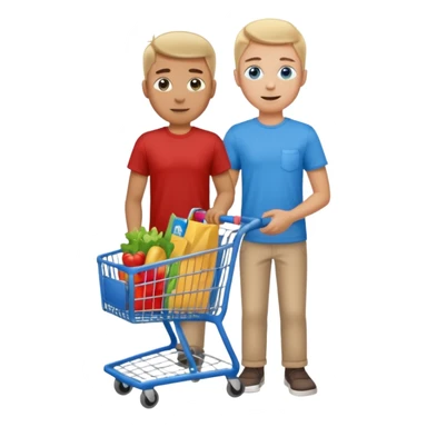 man-with-a-shopping-cart-full-body sticker