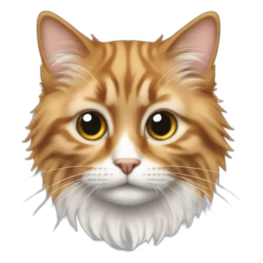 Chat poils longs blanc à taches rousse sticker