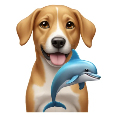 Dog with a dolphin  sticker