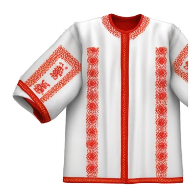  Shirt  vyshyvanka, white with red round embodiary on sleeves sticker