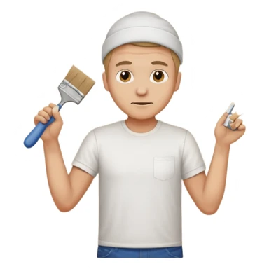 a man painting a wall   sticker