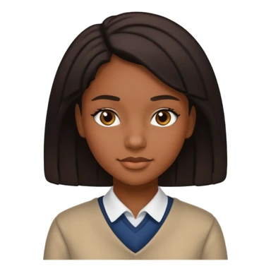 American female black highschool student sticker