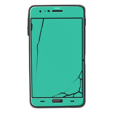 cracked smartphone screen sticker