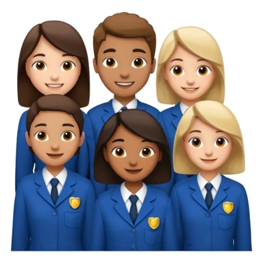 students in school uniforms sticker