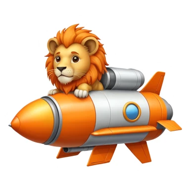 make a lion in a rocket sticker