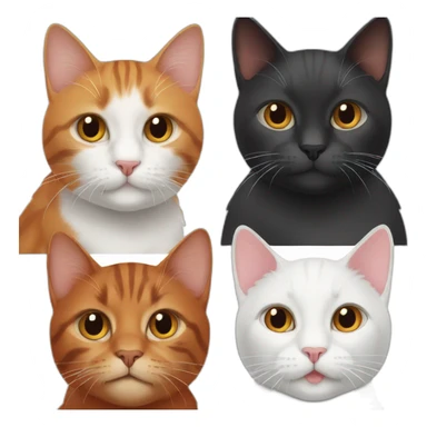 Two cats one black and white one red hair sticker