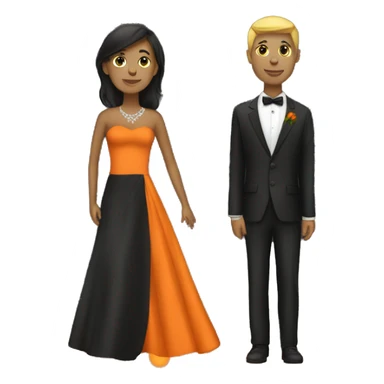 2 people at prom in dark orange sticker
