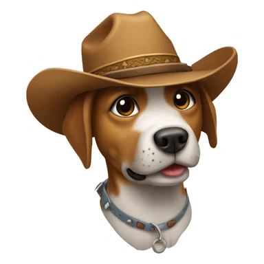Dog with cowboy hat sticker