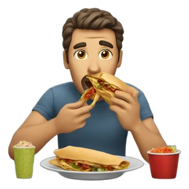 man eating shawerma sticker