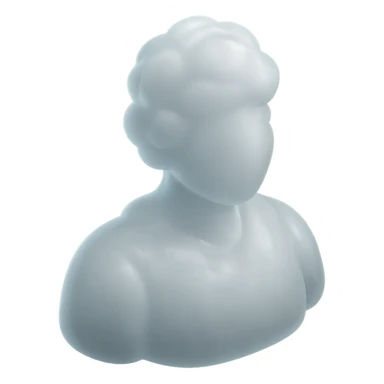 A person from the shoulders up, entirely composed of fluffy white convex clouds sticker
