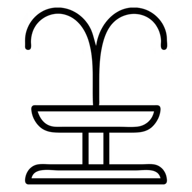 minimalist fountain icon, simple lines, suitable for a logo sticker