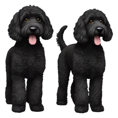 two black goldendoodles sticker