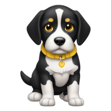 cachorro preto e amarelo sem manchas brancas com rabo de raposa sticker