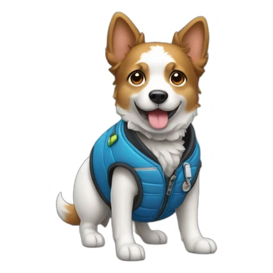 Chien avec un gilet de secours sticker
