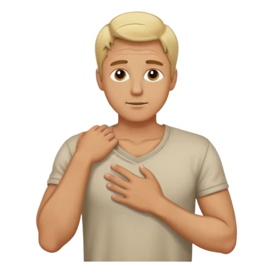 a blonde man put his one hand to the left of his chest and he wears daily outfits sticker