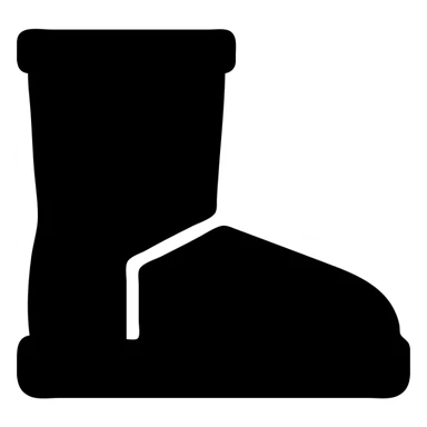solid icon of a single Ugg boot, minimal details sticker
