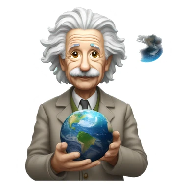 albert einstein holding earth in his hand sticker