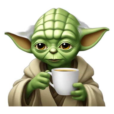 yoda drinks coffee sticker