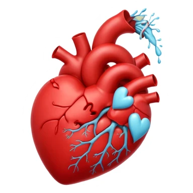 Create an emoji that vomits an avalanche of anatomical hearts sticker