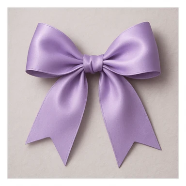 a lavender bow, soft and elegant, with gentle curves and a subtle sheen sticker