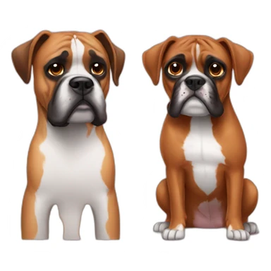 bird and boxer dog in love sticker