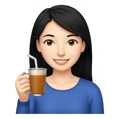 mujer de pelo negro tomando mate sticker