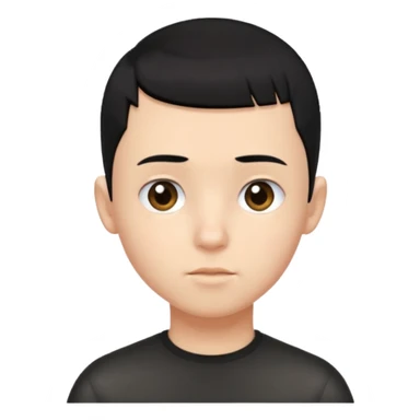 create a long buzz haircut boy that has black hair hair need to go on forhead and it cant be flat little fringe sticker