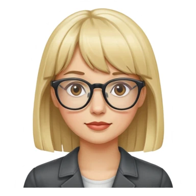 Blonde Super woman with glasses and bangs sticker
