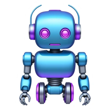 make a cool neon blue and purple robot sticker