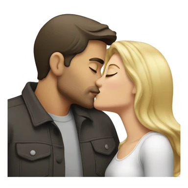 Brunette man kissing blonde woman sticker