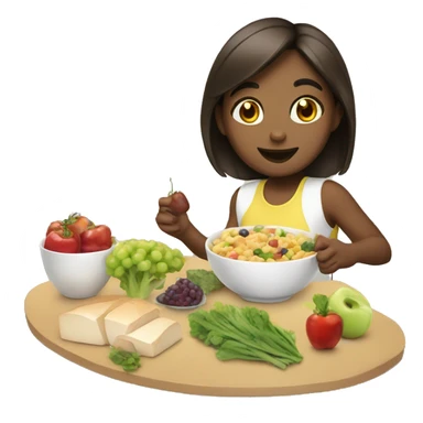 Positive girl having good nutrition sticker