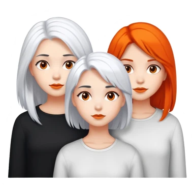 totally spies three girls white hair black hair orange hair sticker