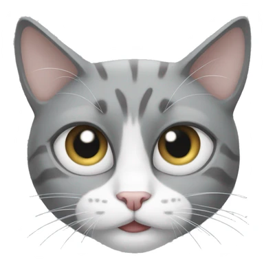 Grey and white one-eyed cat sticker