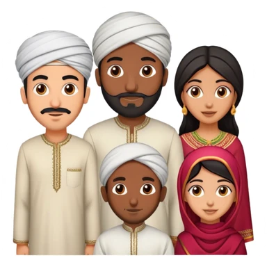 5 bestfriends: 1 Moroccan man, 1 Arab man, 1 Iranian girl, 1 Indian girl, 1 black man sticker