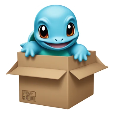 Squirtle behind box sticker