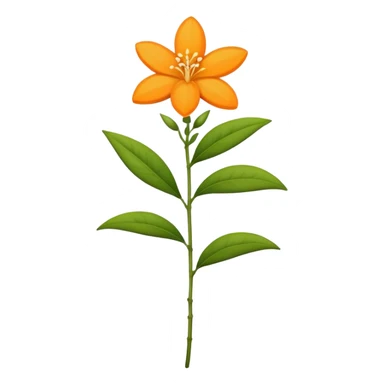 single Orange Jasmine, straight stem sticker