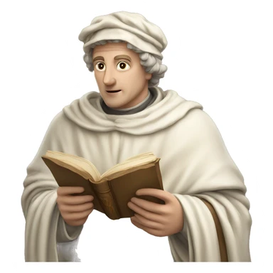 Petrarch holds a scroll in his hand sticker