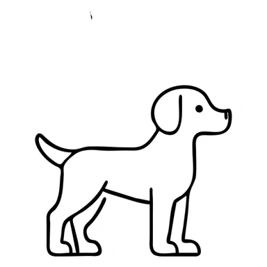 Place the black labrador retriever graphic on a yellow t-shirt, keeping a minimalist outline style with clean black outlines and no fill, emphasizing simplicity and clarity. sticker