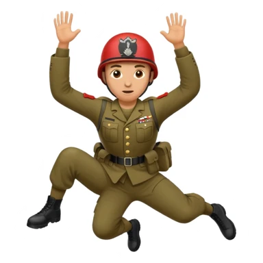 Airborne soldier jumping sticker