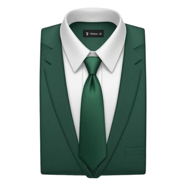 men's dark green tie on white shirt, minimalism, no emojis or faces, iOS emoji style sticker