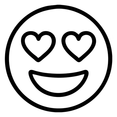 outlined icon of a face with heart eyes sticker