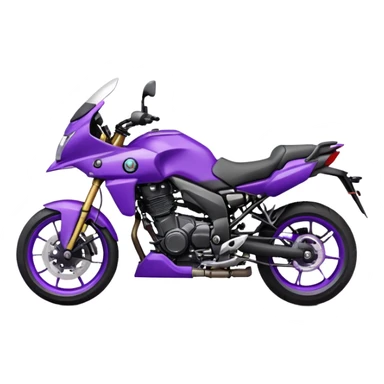 Créer un emoji copiable sur mon système iOS avec une moto mt07 noir mate / violet plus foncé que tu as et iridescent. le style de la mt07 doit être en sport. sticker